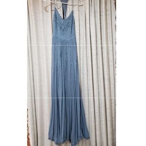 Periwinkle blue princess dress with lace detail